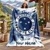Cruzeiro Esporte Clube Custom Name Flannel Blanket Personalized Soft Warm Plush Throw Blanket Customized Gift for Family Friends