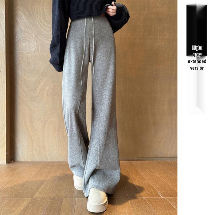 2026 Spring Slimming Maternity Wide-Leg Pants with Elastic Waist and Micro-Flare L