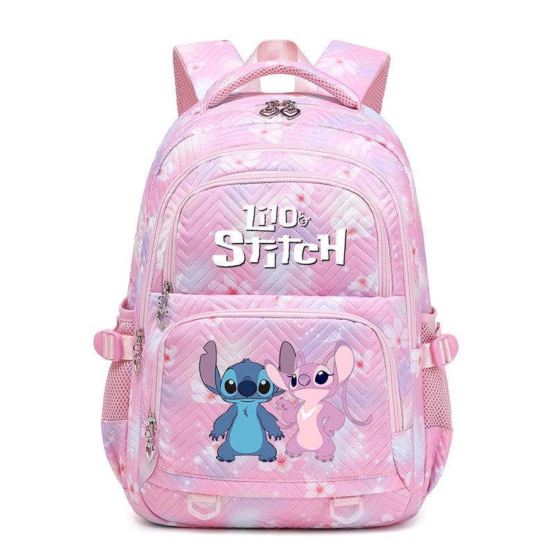 Teen Girl Student Schoolbag with Stitch Pattern Printed Backpack, Children's Large-capacity Schoolbag, Cute Cartoon