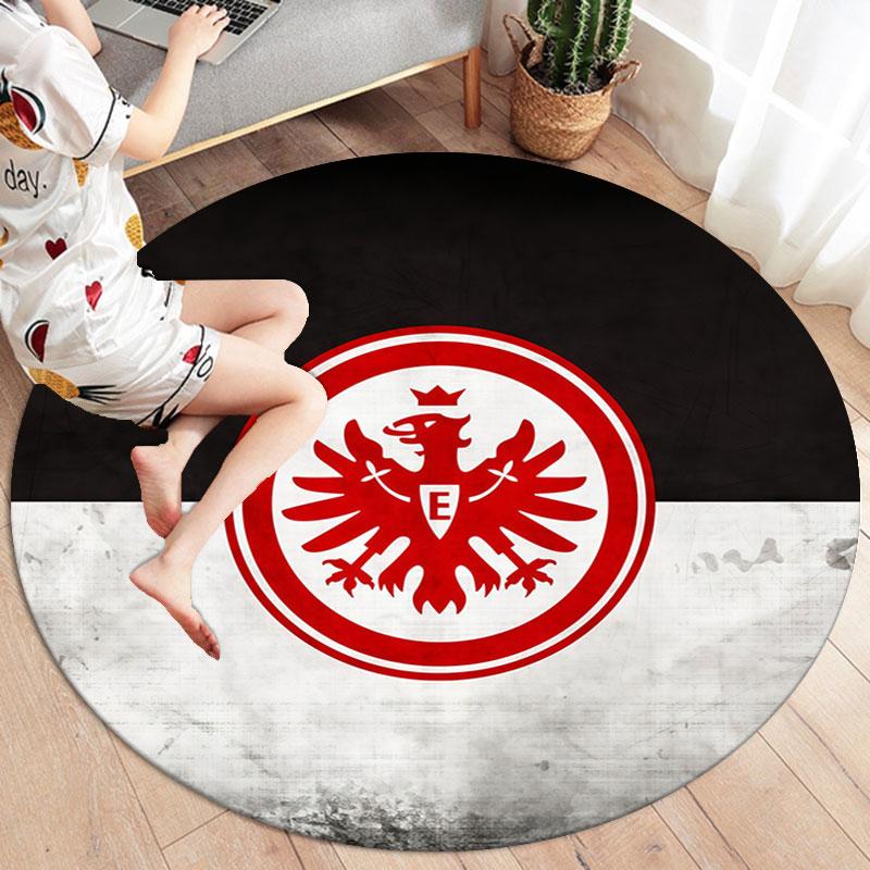 Eintracht Frankfurt Round Area Rug,Carpet Rug for Living Room Bedroom Sofa Playroom Decor,Non-slip Floor Mat