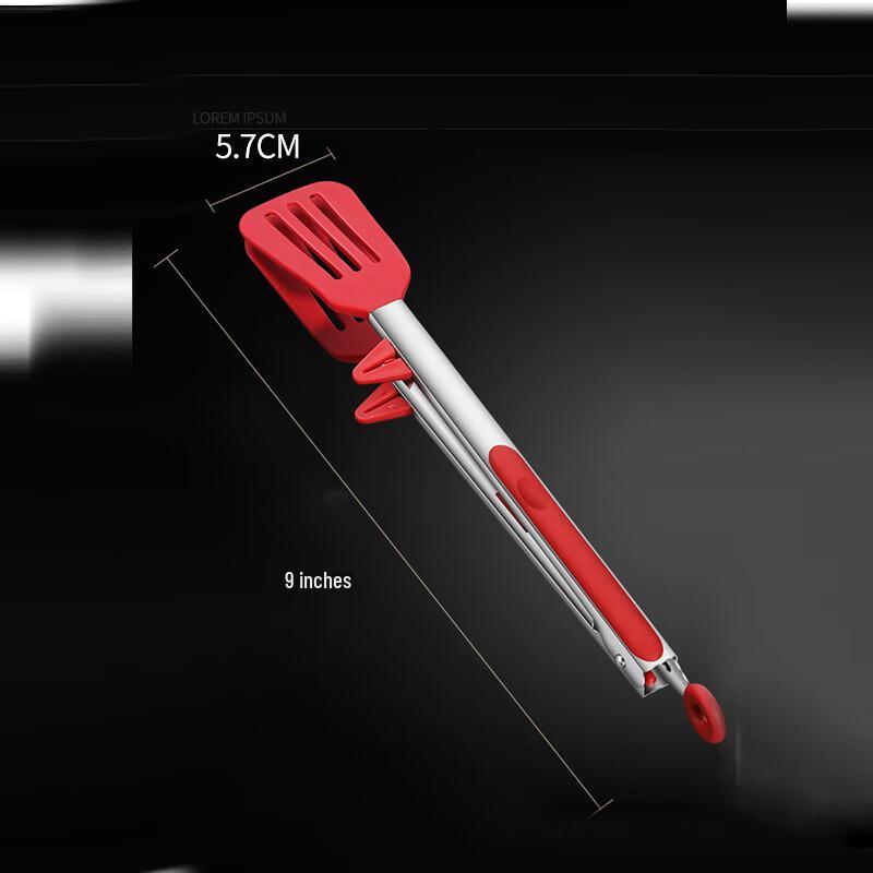 Stainless Steel Food Tongs with Silicone Tips and Stand