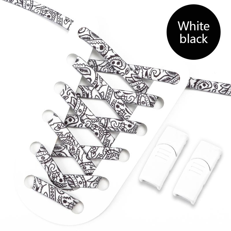 1Pair Magnetic Lock Shoelace Without ties Colorful Flower No tie Shoelaces Kids Adult Elastic Laces Sneakers Shoe Accessories