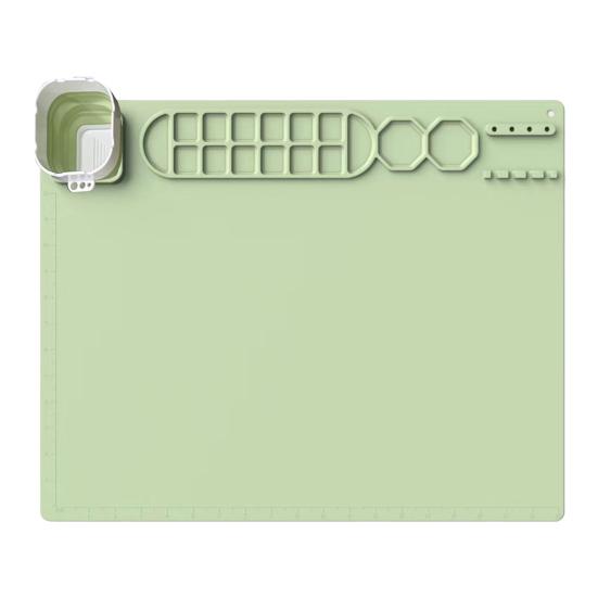 Drawing Mat Food Grade Silicone Painting Mat with Cup Non-Stick Art Mat with Brush Cleaner Pen Holder DIY Clay Art Supplies