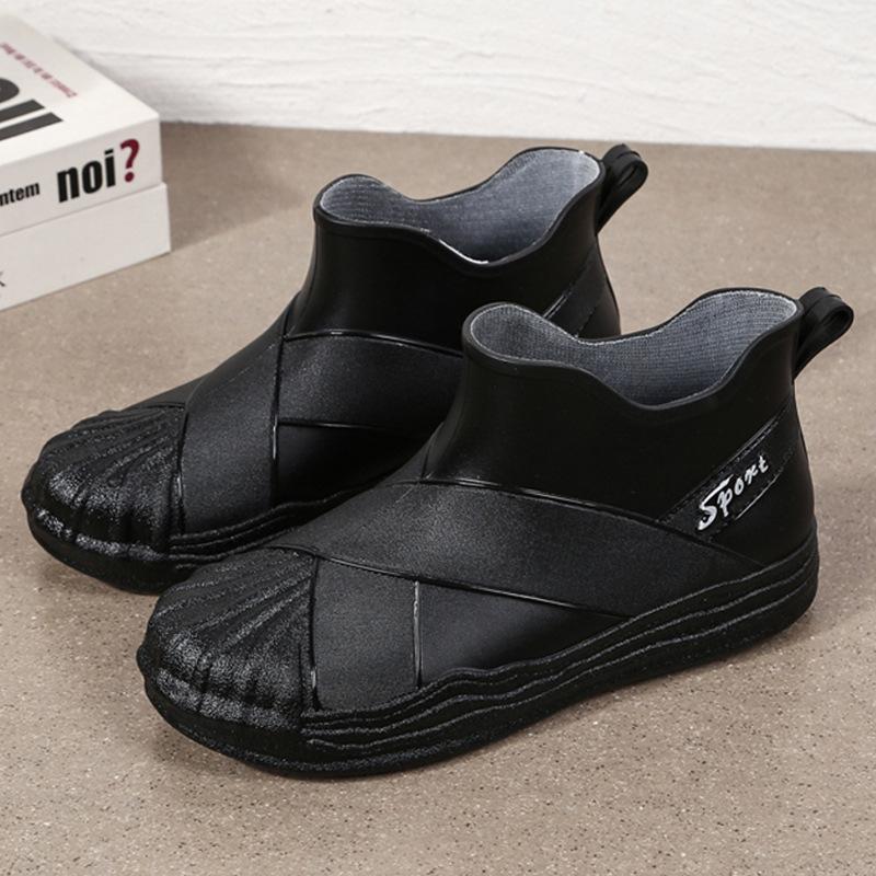 Shell Head Rain Boots Women's Fashion Outer Wear Short Rain Shoes Student Non-slip Waterproof Shoes Adult Versatile Rubber Shoes