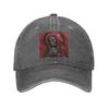 Santa Muerte Saint Death Goth Mexican Muertos Skull Washed Denim Cap  Baseball Caps Adjustable Hat Summer Unisex Baseball Hats