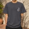 2026 New Cotton Tshirt Vintage Distressed Initial J Pocket Small Logo Print Casual Short Sleeve
