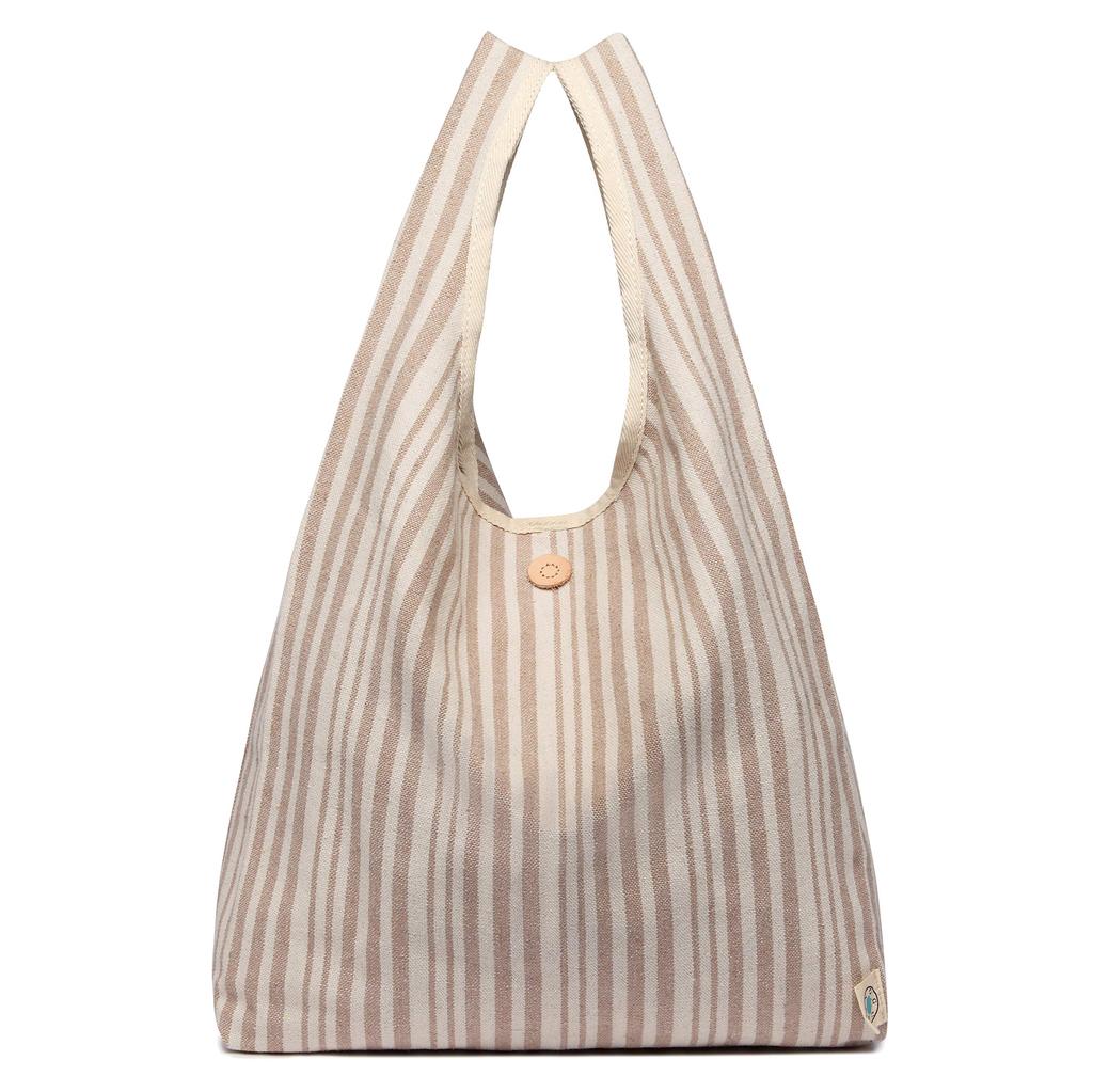 Guccio Handcrafted Eco Cotton Fabric Cowhide Leather Compact Shopping Natural 125009 Bag, Foldable, & Included, Storage, Bag, Canvas, Portable,