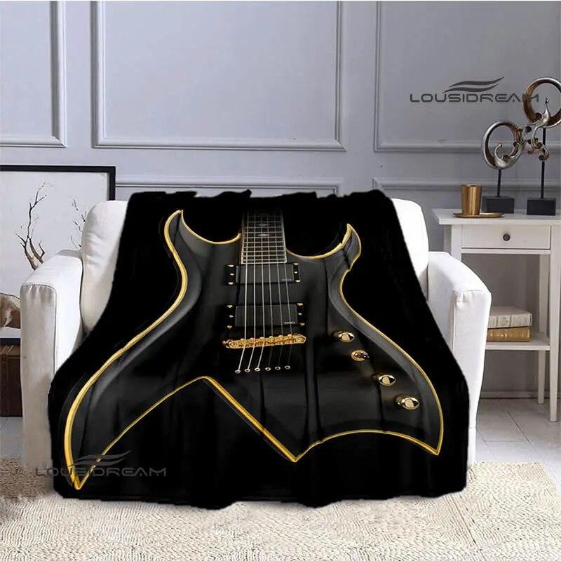 B.C.rich Guitar Logo Printed Blanket Flange Blanket Soft and Comfortable Blanket Warm Blanket Blankets for Beds Birthday Gift