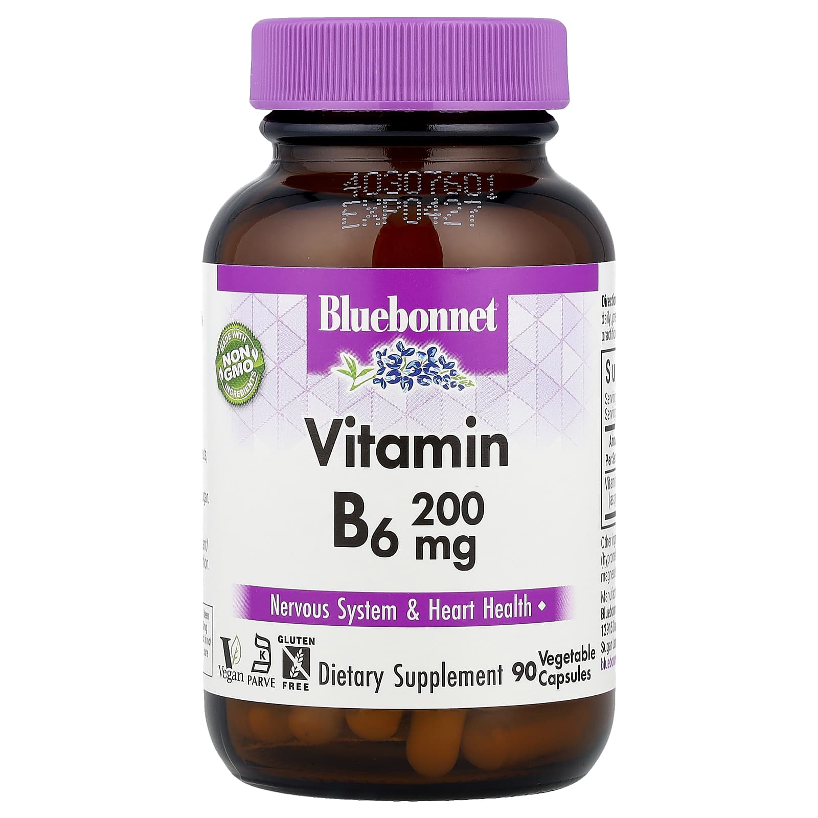 

Vitamin B6, 200Mg, 90 Veggie Capsules