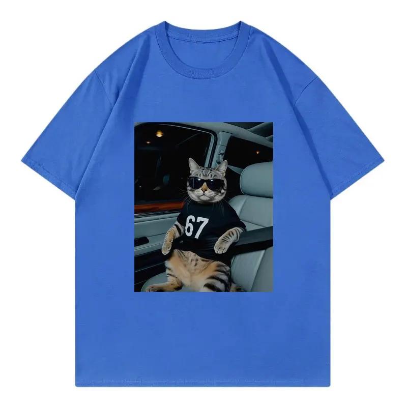 67 Cool Cat Funny Meme Graphic T Shirts Men Women Clothing Fashion Oversized Tshirt Summer Casual Cotton Short Sleeve Tshirts