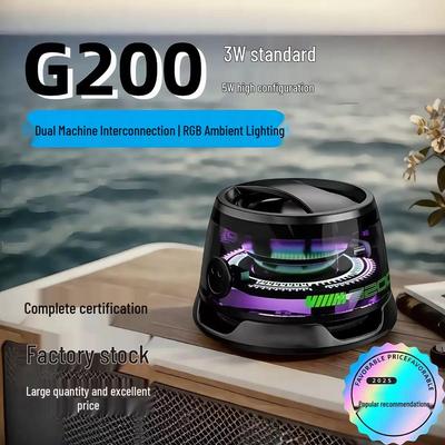 G200 Personalized Bluetooth Speaker: Compact Wireless Outdoor Speaker with Colorful Ambient Light and Powerful Subwoofer