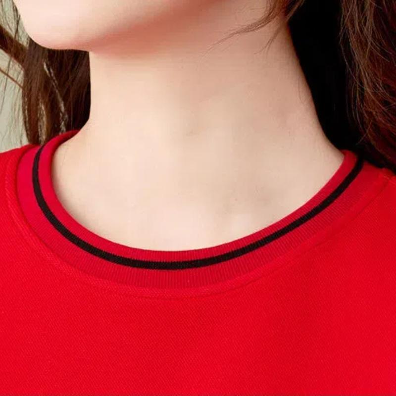 Spring Autumn New Women's Splicing Pullover O-Neck Screw Thread Fashion Loose Minimalist Casual Long Sleeve Sweatshirts