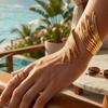 Geometric Metal Open Bangles Jewelry Upper Arm Cuff Women's Hand Bracelet Party Jewelry