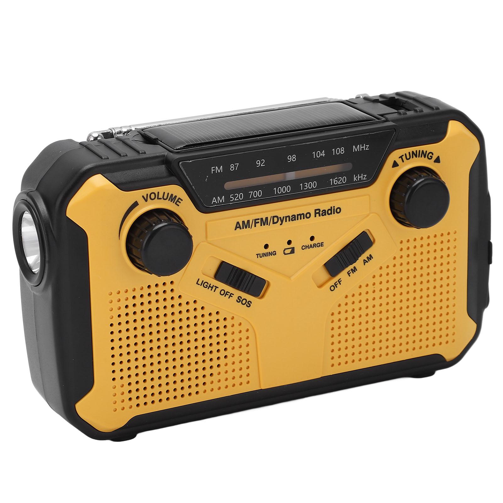 

Weather Radio Multifunction SOS 4 Power Supply AM FM NOAA Adjustable Brightness Emergency Radio for Camping Outdoor жёлтый