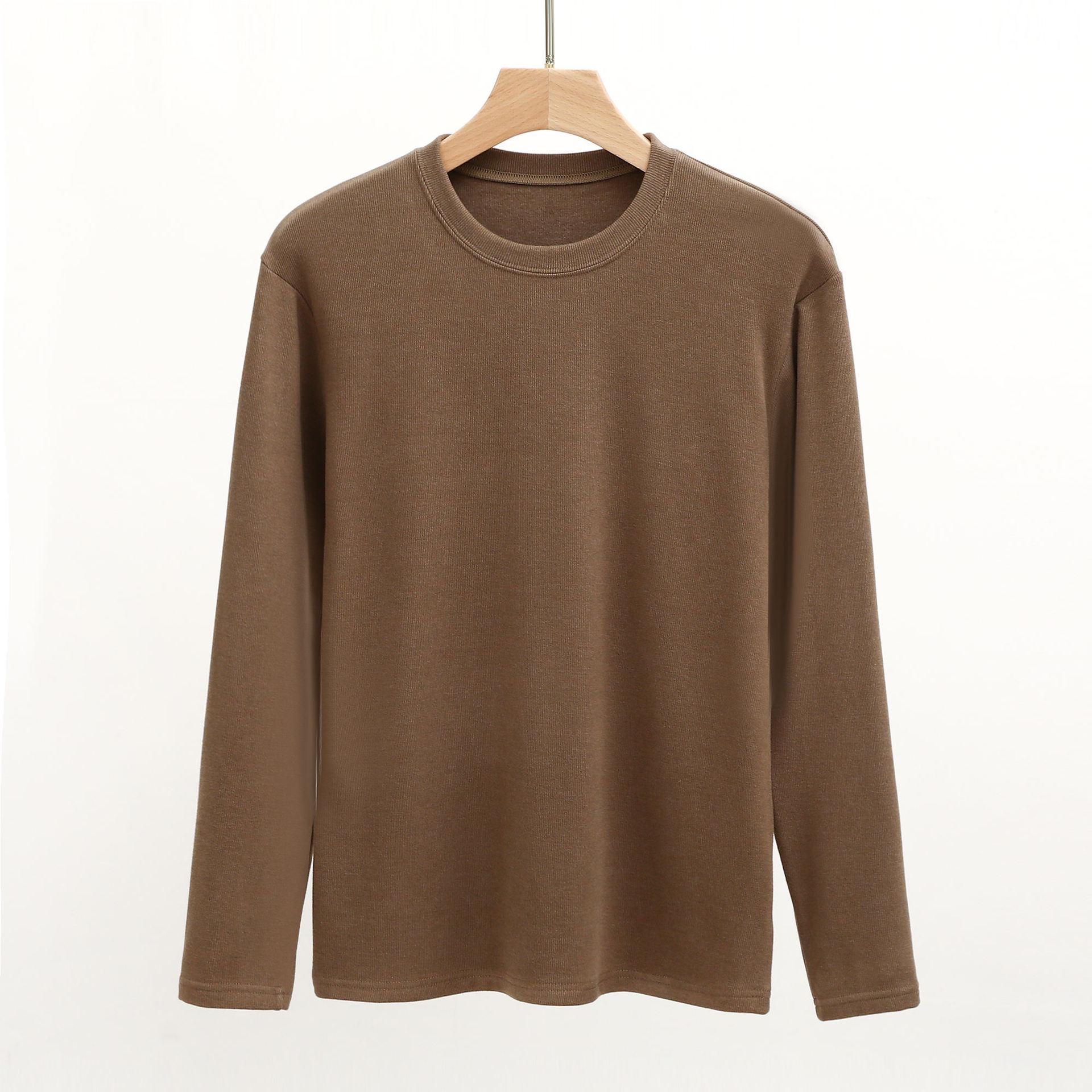 

Мужской термобелье из бархата с длинными рукавами и круглым вырезом на осень/зиму XXL хаки