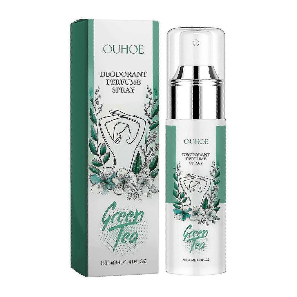 Ouhoe Green Tea Underarm Deodorizing Spray: Underarm Body Odor Removal, Body Deodorizing, Antiperspirant, Light Fragrance Portable Spray