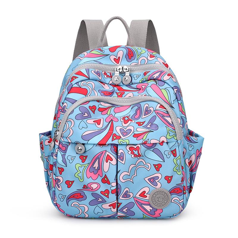 Bedruckter Nylon-Rucksack Studenten-Schultasche Damen Leichter Reiserucksack