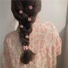 5Pcs Cute Girls Pink Rose Flower Heart Bow Peach Mini Hairpin Sweet Hair Braiding Clip Hair Styling Bobby Pin for Women