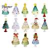 Handmade Colored Glass Decor Glazed Christmas Tree Figurine, Colorful Miniature Xmas Decor, Handcrafted Seasonal Home Festive Ornament Table