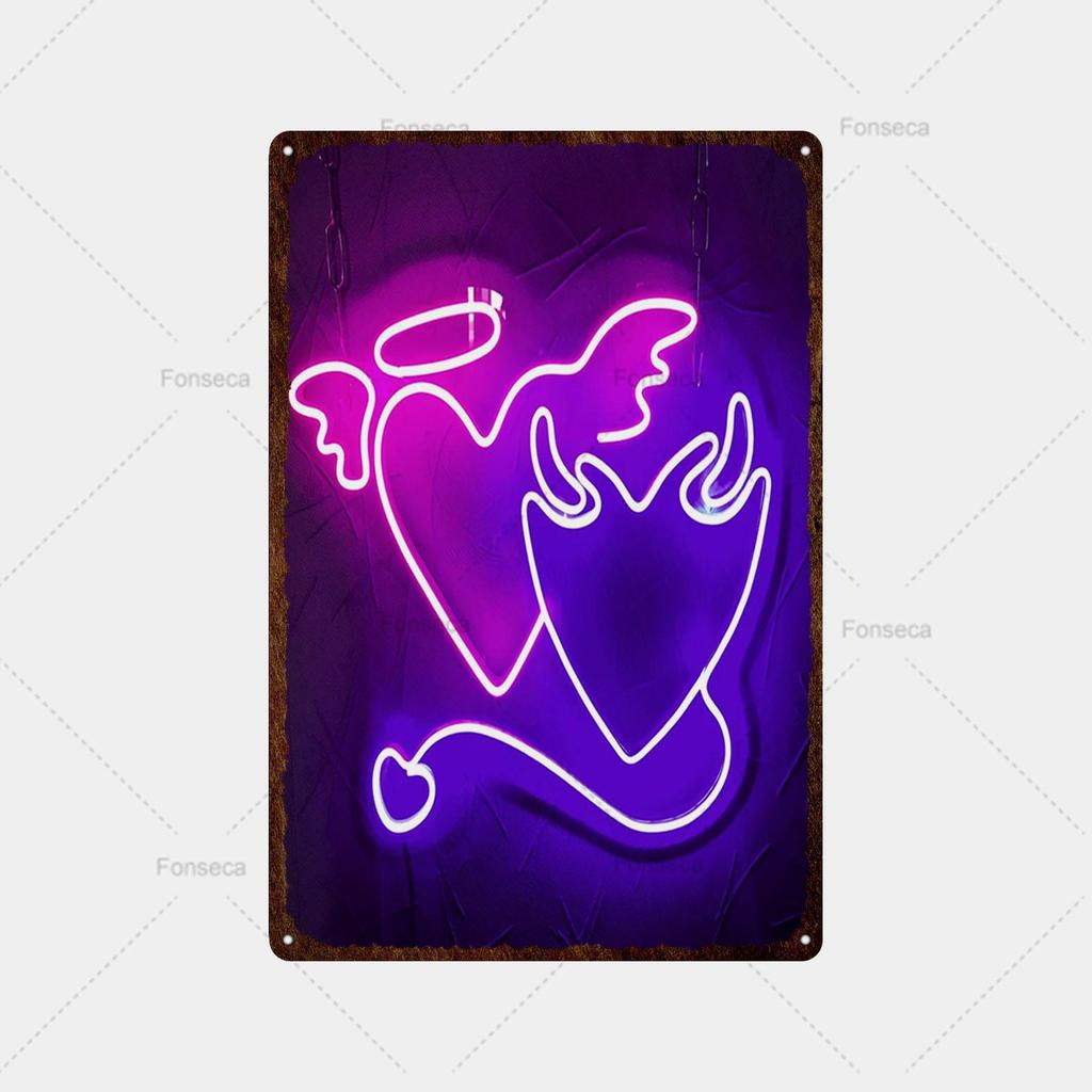 Neon-Spielschild, Metallschild, Vintage-Blechschild, Metall, Vintage-Bar, Vintage-Wanddekoration, Bar, Club, Loch, Metallposter