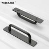 Furniture Hardware Cabinet Door Handle Black Handles Cabinets and Wardrobes Pulls and Drawer Knobs  Surface-mounted Handle