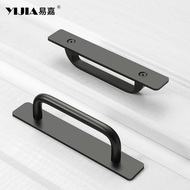 Furniture Hardware Cabinet Door Handle Black Handles Cabinets and Wardrobes Pulls and Drawer Knobs Surface-mounted Handle