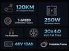ENGWE ENGINE X 250W Electric Bike - 42km/h, 120km Range, 20" Fat Tire E-Bike with 7-Speed Gears