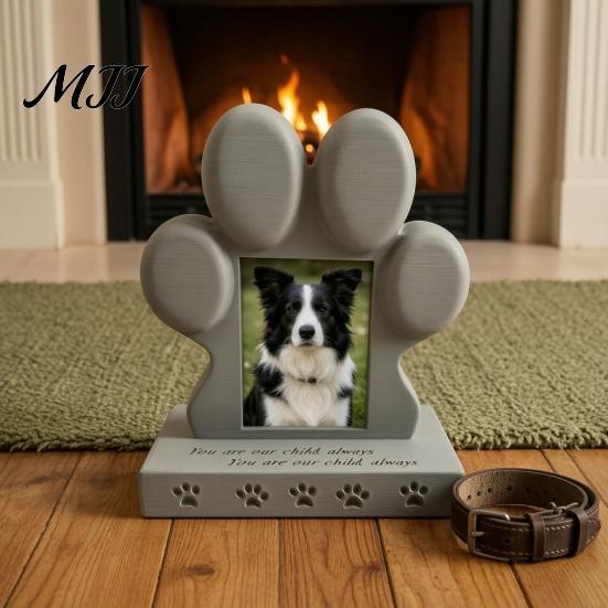 Sun-proof Pet Remembrance Stone 3D Printed Tombstone with Photo Frame Holder, Weather-Resistant Memorial Outdoor Weather-resistant Marker Marker, for