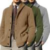 Knitted Coat Thickened Cold Resistant Soft Chic Men Autumn Winter Solid Color Buttons Placket for Work