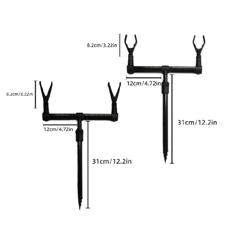 Fishing Rod Support Holder Bar Rod Support Bar Holding 2 Fishing Rods (Fishing Rod NOT Include)
