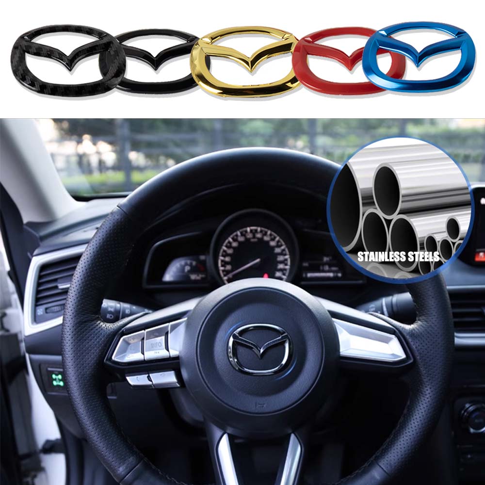 Car Steering Wheel Center Emblem Stickers Accessories For Mazda 2 3 5 6 Axela Atenza Speed 6 CX-3 CX-4 CX 5 CX-7 CX-8 MX-5 CX30 wcgvh11