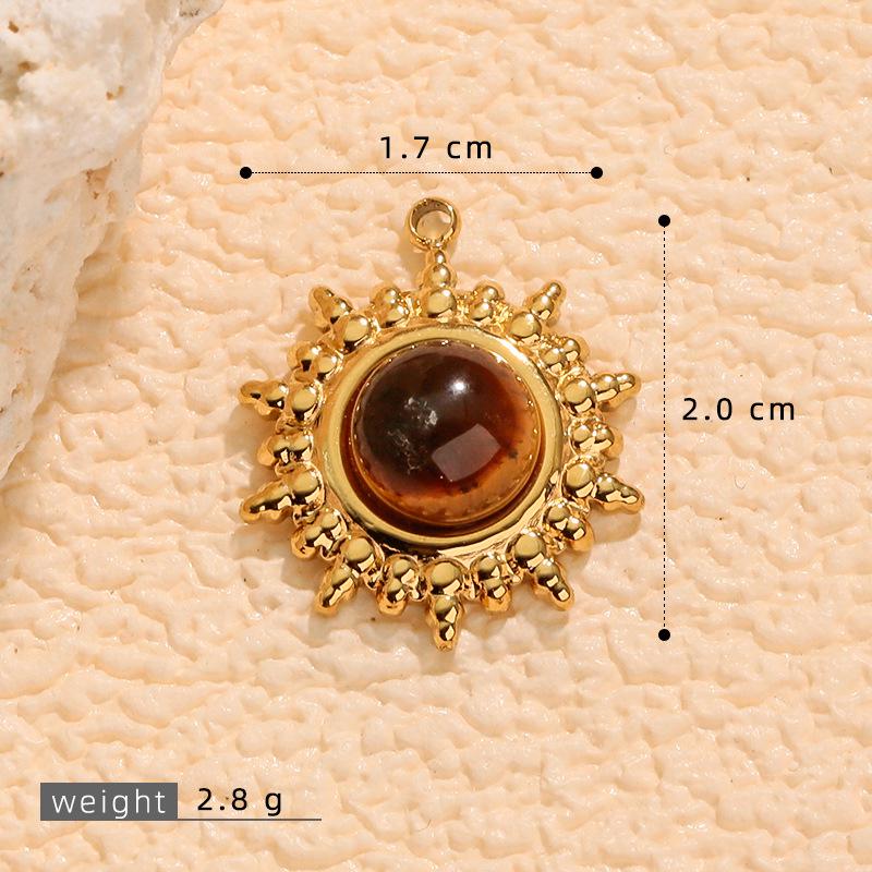 Stainless Steel Tiger Eye Oval Pendant & Earrings Set