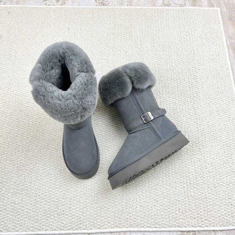 

Super tall thick-soled snow boots women s 2 winter new two wear fleece thickened snow boots 42 сірий колір