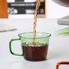 New European high borosilicate colored glass, coffee cup, tea cup, set cup saucer, colored glass water cup with handle