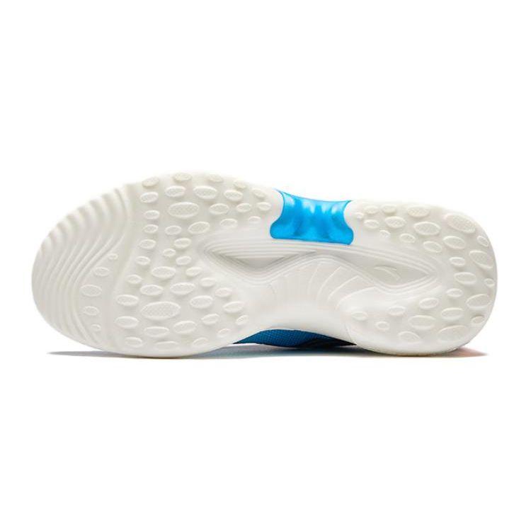 Anta Kids Synthetic Leather Fabric Shock Absorbing Wear Resistant Low Top Running Shoes Kids Sneakers White Blue Black A312425509-1