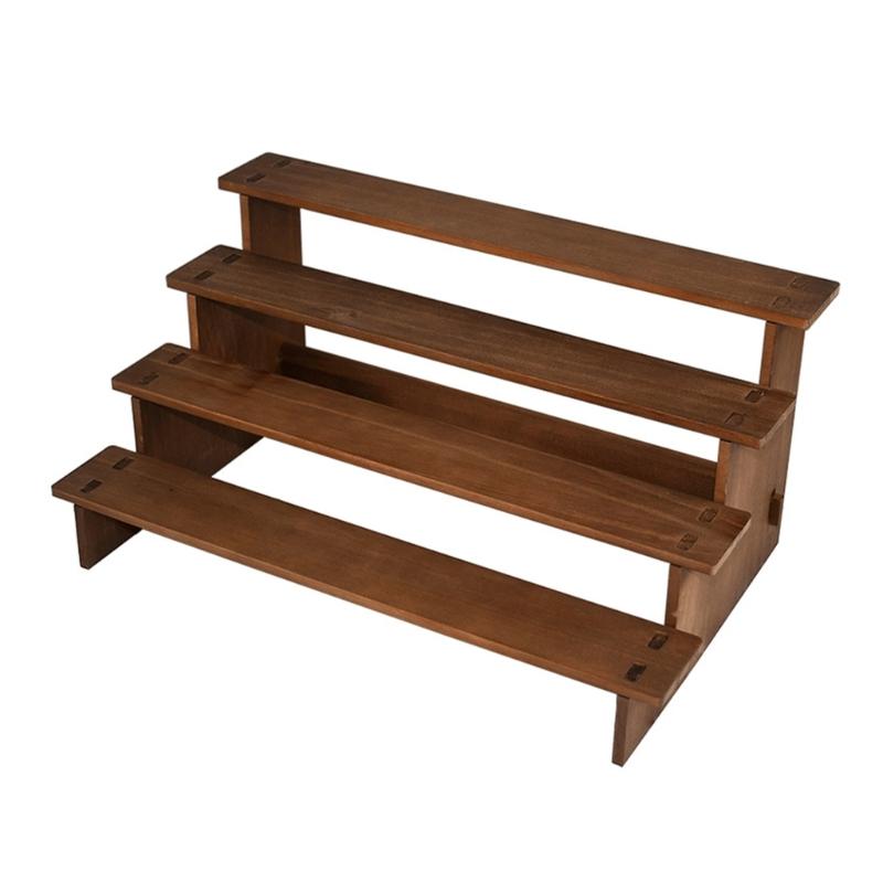 Practical Unique Wood Display Stand Stylish Wood Jewelry Storage Holder 4 Tiered Stand Rack For Festival Displays 1