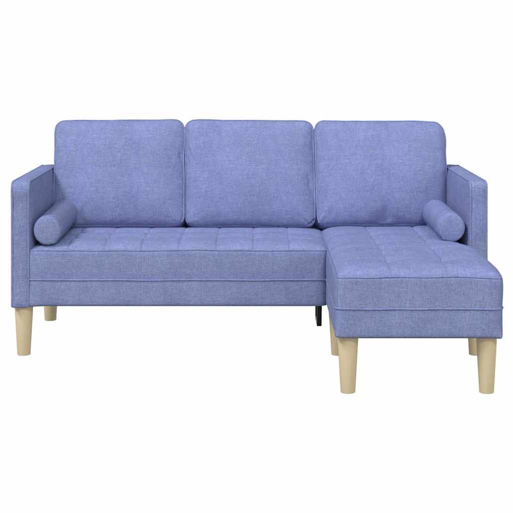 Sofa Set with Cushions Jeans Blue Polyester