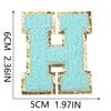 6Cm Towel Embroidery Lake Blue English Letter Embroidery Cloth Sticker Bag Decoration Patch Sticker Ironing Number Sticker