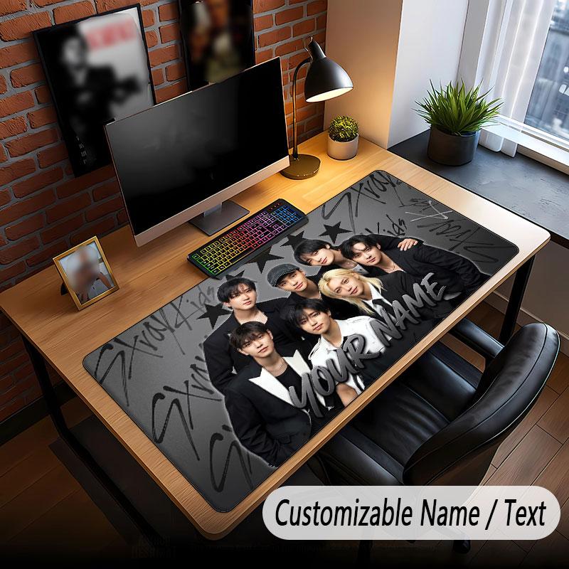 Custom Name Extended Mouse Pad,Stray Kids Gaming Desk Mat For Home Office Desktop Decor