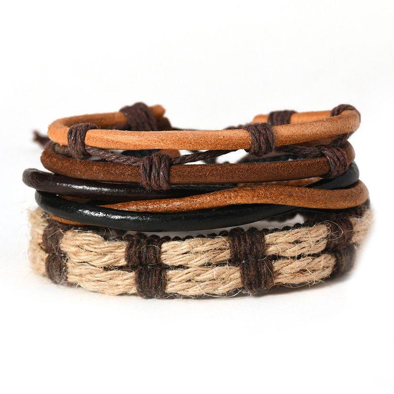 

Brother Shan Tuozi s Same Bracelet × You Fashion Ornament Simple Handmade Woven Multi-Layer Men s Suit Breaking the Soil Wind Tuo Sister-in-Law 17 cm Type C Three-Piece Set