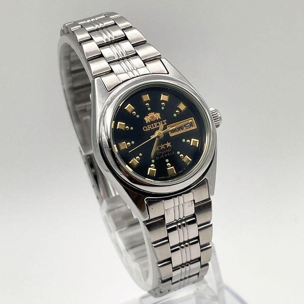 Used Working ORIENT Three Star Automatic Watch Vintage Ladies Orient Day-Date