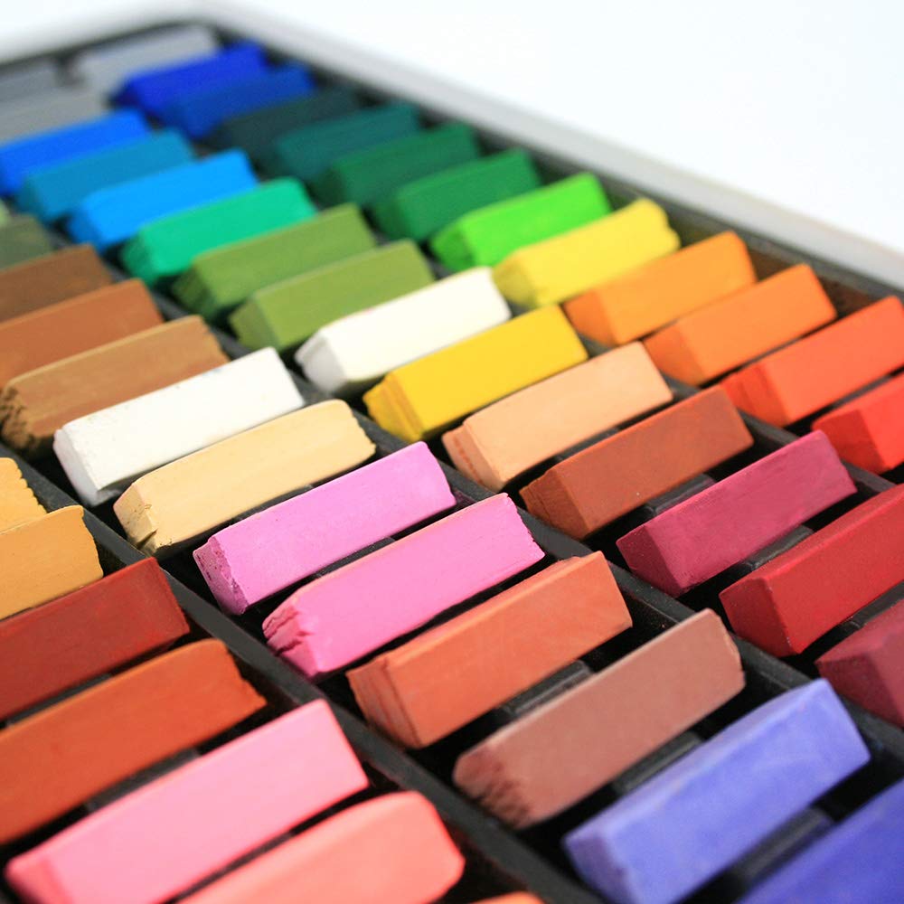 VIOLETTO Soft Pastel Set 64 Colors Professional Children's Art Supplies Non-Toxic Chalk Short Pastels