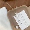 Fashion Light Luxury Round Pendant Necklaces for Women Girls New Gentle Long Adjustable Collarbone Necklaces Jewelry Accessories