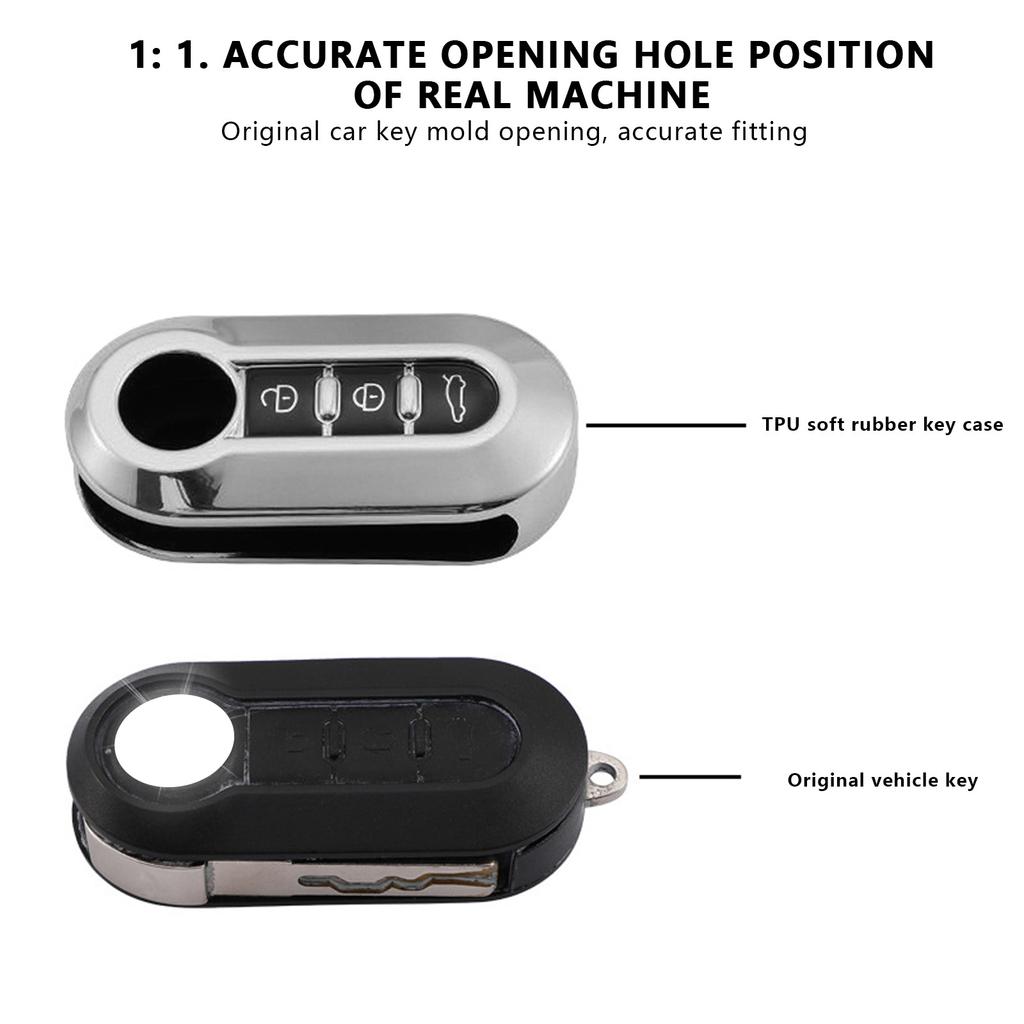 TPU 3 Tasten Auto Flip Schlüssel Fall Volle Abdeckung Für Fiat 500 Ducato Panda 500L Punto Lancia Musa Kuvi Schlüssel Shell Protecor