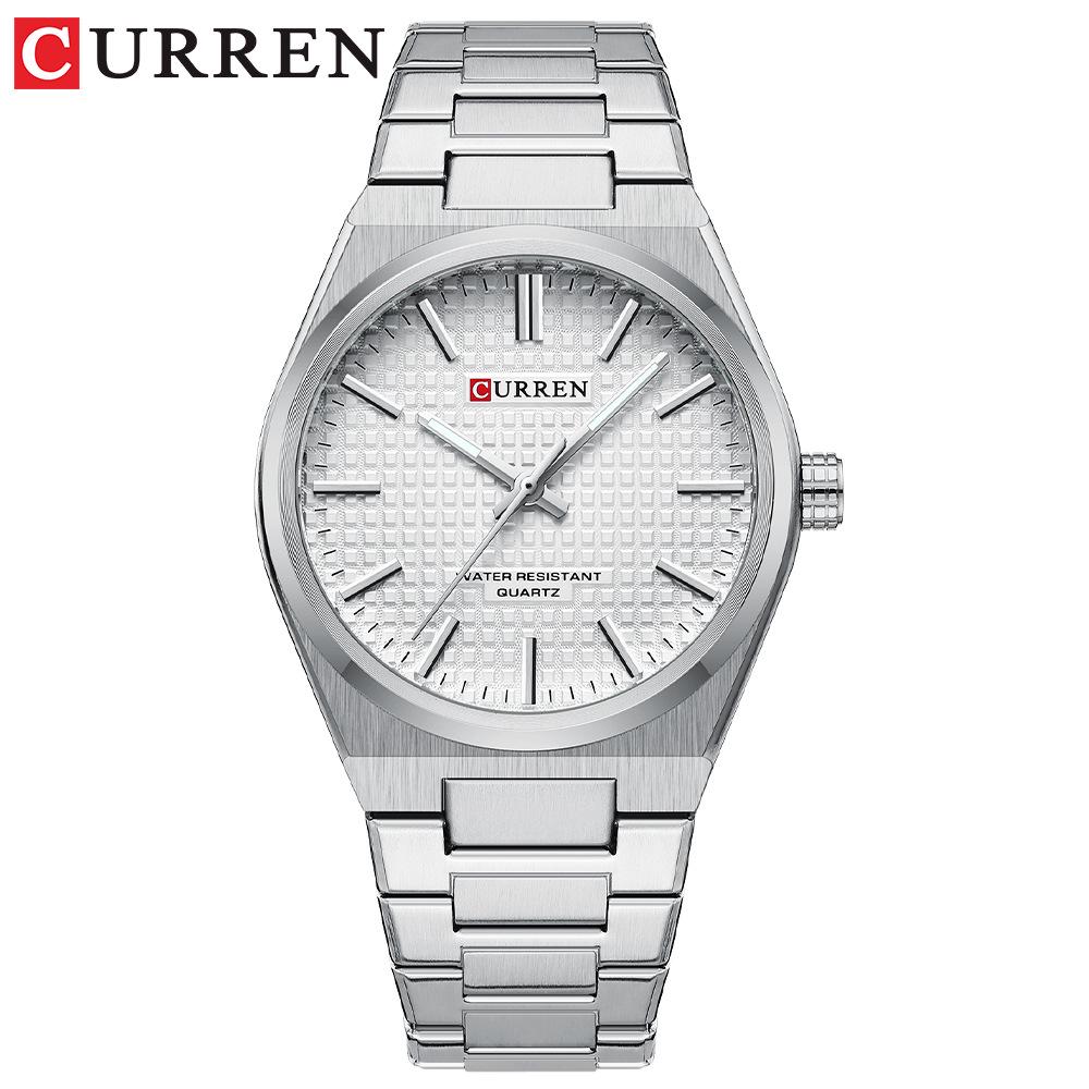 CURREN 8439 Men's Quartz Wristwatch: Simple, Waterproof, Steel Band, Business Style.