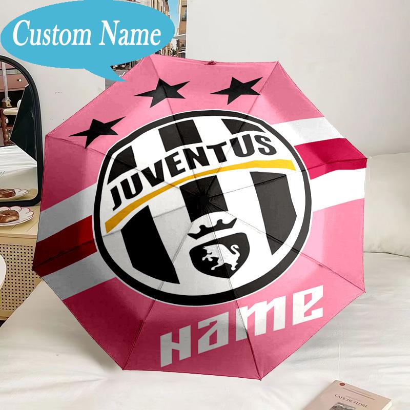 Custom Name Umbrella Juventus Team Crest Umbrella 8-Frame for Travel, Camping, Casual Lightweight Portable, Essential for Family Gifts