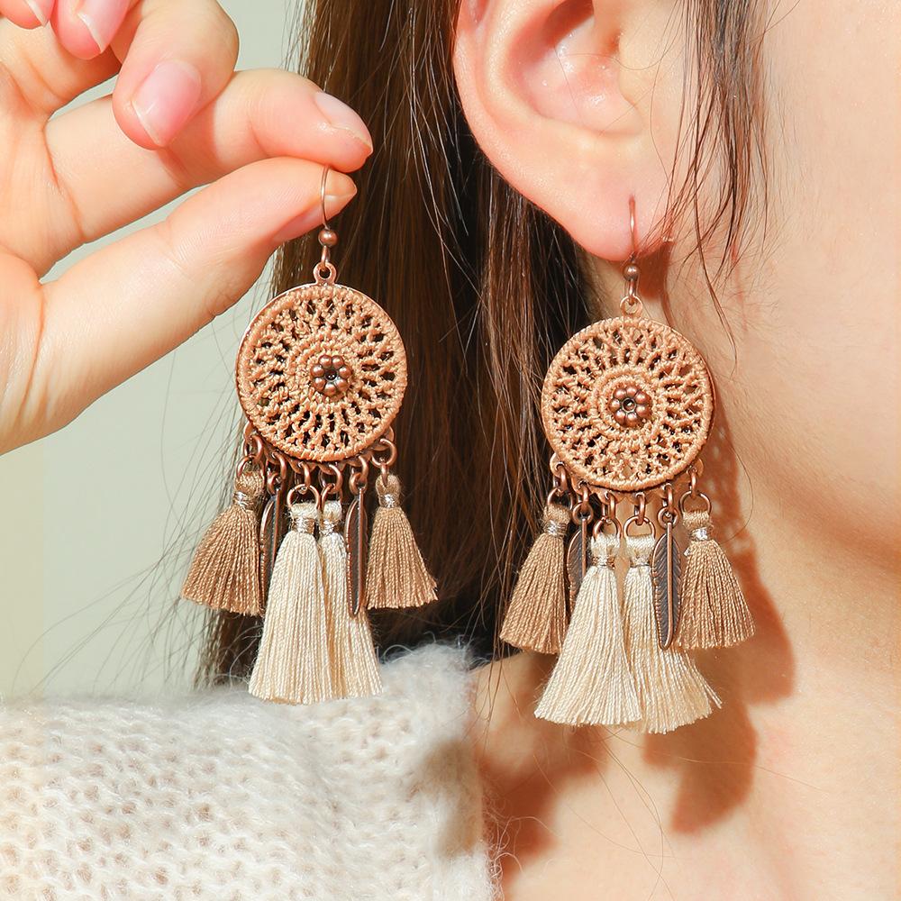 Fashion Ethnic Style High-end Fringed Earrings Personalized Retro Creative Tribal Style Earrings Yiwu Jewelry