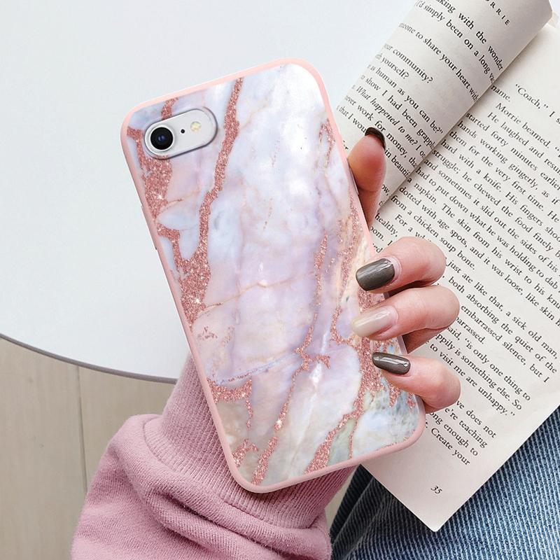 Fashion Marble Cover For iphone SE 2020 7 8 Plus Soft Protective Cases Silicone Coque Bumper Fundas For iphone 8+ SE2020 Shell