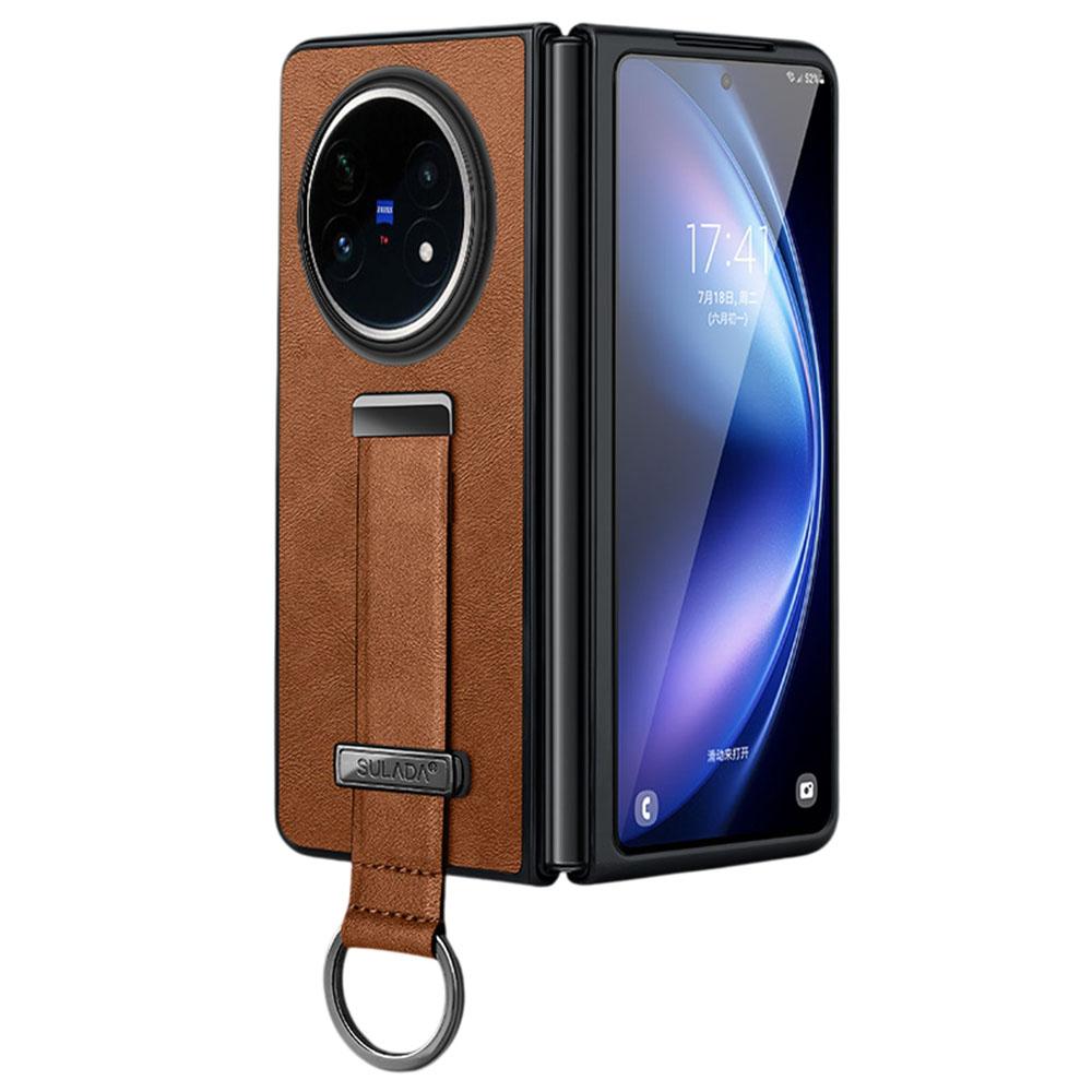 

SULADA Fashion Series for vivo X Fold5 5G Case Wristband Kickstand Leather Back Phone Cover Brown