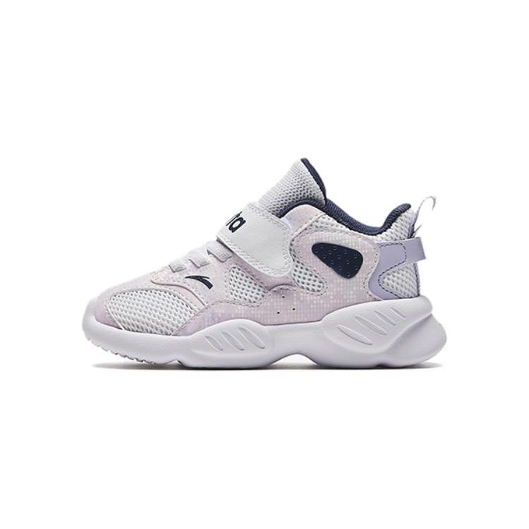 Anta Kids Lifestyle Series Comfortable Anti-Kick Wear-Resistant Low-Top Walking Shoes Baby shoes White 322330001-2